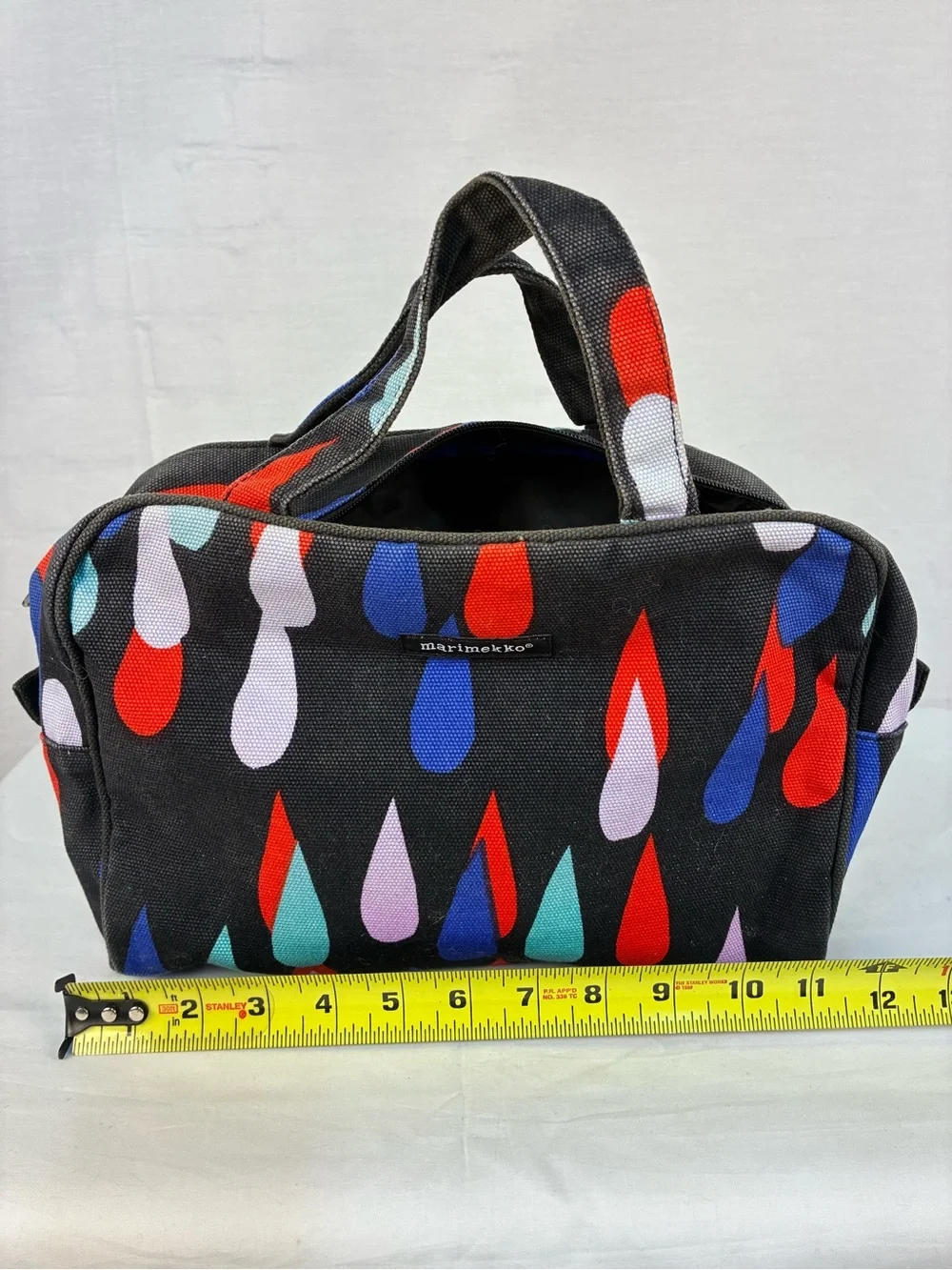 Marimekko Pisaroi Navy Raindrop Print Cosmetic Bag
